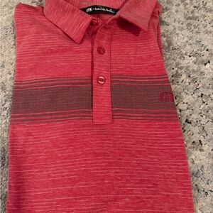 Men’s Travis Mathew Kids Polo in Red and Gray- size small